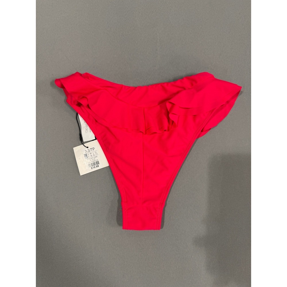 ReVamped Red Ruffle Bikini Bottoms High Waist XS TP NWT - Picture 2 of 5